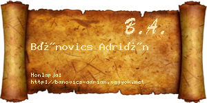 Bánovics Adrián névjegykártya