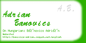 adrian banovics business card